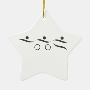 Triathlon, uniek cadeau, keramisch ornament