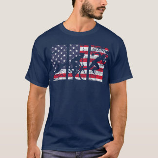 Triathlon USA Vlagriatleet Atleet Sporten Zwemmen  T-shirt