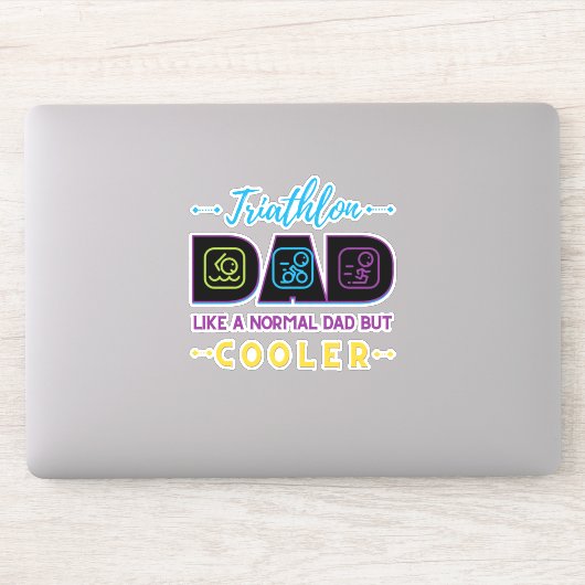 Triathlon vader, als een normale vader, maar koele sticker (Computer)