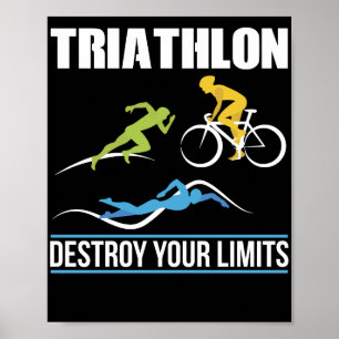 Triathlon vernietigt uw limieten bij bike-wim poster