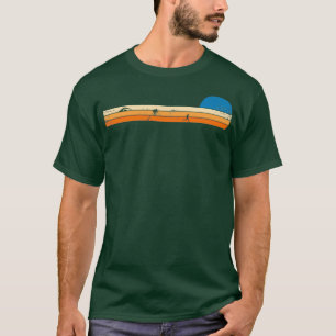 Triathlon-zwemfiets retro sunset t-shirt