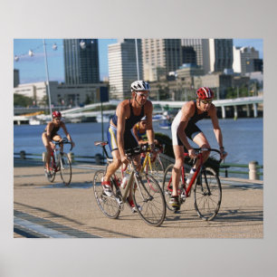 Triathloners Cycling Poster