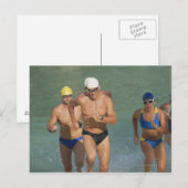 Triathloners die uit het water lopen 3 briefkaart (Voorkant / Achterkant)