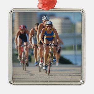Triathloners Fietsen 2 Metalen Ornament
