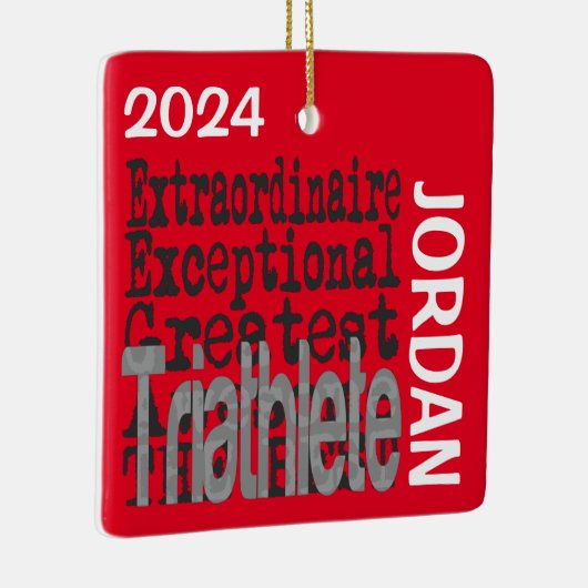 Triatlete Extraordinaire CUSTOM Keramisch Ornament (Rechts)