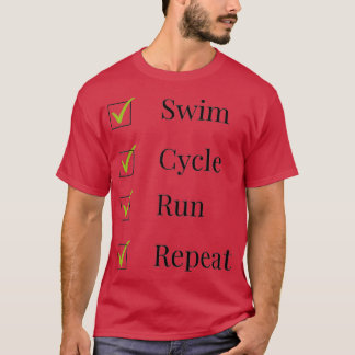 Triatlete-zwemcyclus en herhaling t-shirt