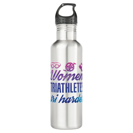Triatleten Tri Harder Triathlon Ombre Waterfles (Voorkant)