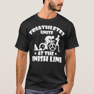 Triatleten verenigen zich op de finse lijn Triatle T-shirt