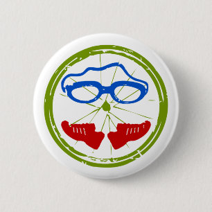 Triatlon cool artistiek ontwerp ronde button 5,7 cm