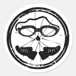 Triatlon cool artistiek ontwerp ronde sticker