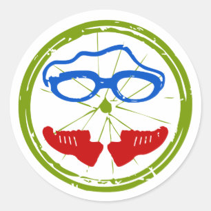 Triatlon cool artistiek ontwerp ronde sticker