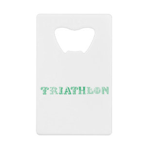 Triatlon coole logo voor alle sportliefhebbers kredietkaart flessenopener