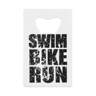 Triatlon coole logo voor alle sportliefhebbers kredietkaart flessenopener