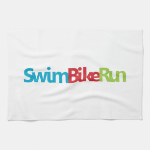 Triatlon coole logo voor alle sportliefhebbers theedoek
