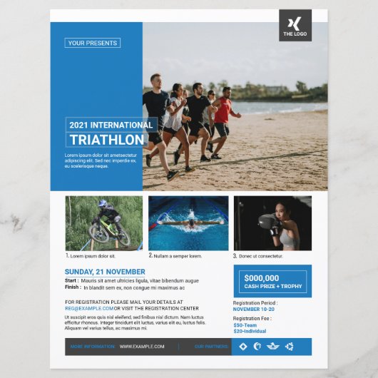Triatlon Evenement Flyer Sjabloon (Voorkant)