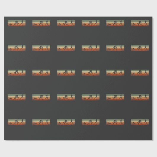 Triatlon Heartbeat-zwemfietser draaiend Athle Cadeaupapier (Vlak)