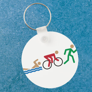 Triatlon-logo-pictogrammen in kleur sleutelhanger