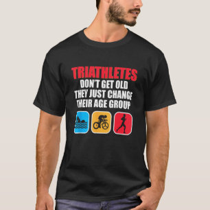 Triatlon Mannen Vrouwen Triatleten Zwemmen Fietsen T-shirt