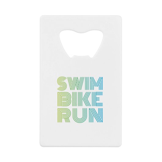 Triatlon-ontwerp Kredietkaart Flessenopener (Voorkant)