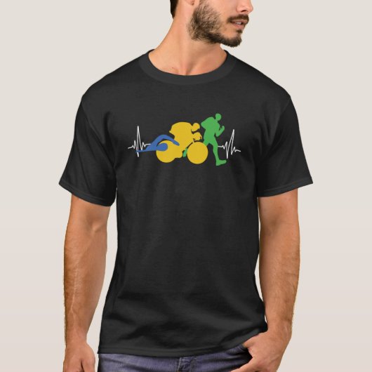 Triatlon Pulse Hartslag Triatleet Marathonloper A T-shirt (Voorkant)