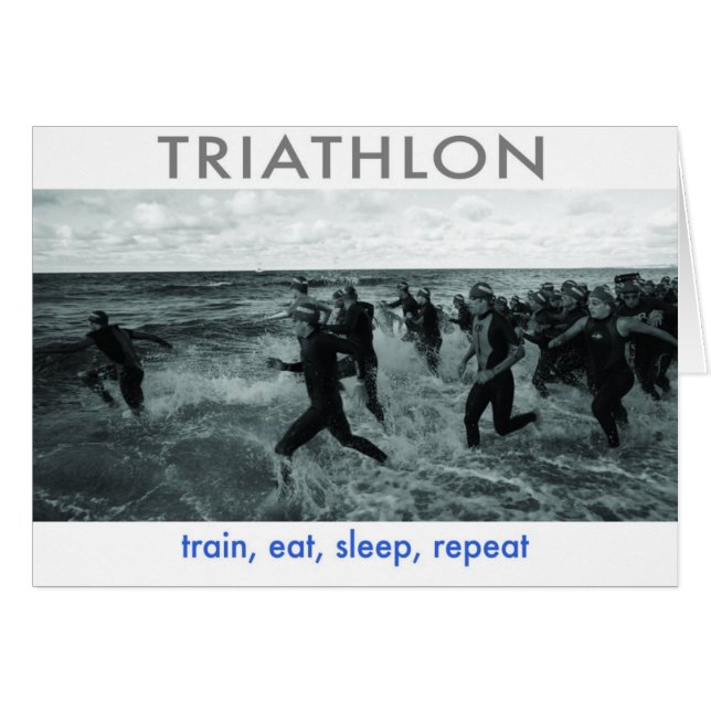 Triatlon - trein, eet, slaap, herhaling (Voorkant Horizontaal)