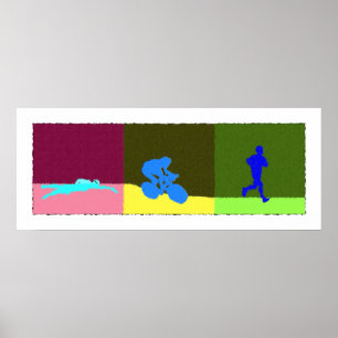 Triatlon Triptych - Schilderen Poster