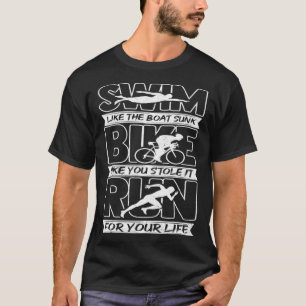 Triatlon Zwemfiets Run Fitness Sport Atleet Zwi T-shirt