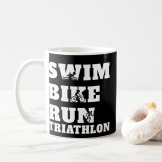 Triatlon Zwemmen, Fiets, Run, atleet cadeau, T-shi Koffiemok
