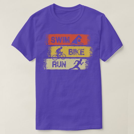 Triatlon Zwemmen Fietsen Lopen T-shirt (Design voorkant)