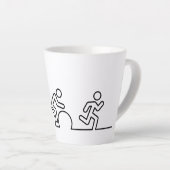 Triatlon. Zwemmen, wielrennen en hardlopen. Latte Mok (Rechterhoek)
