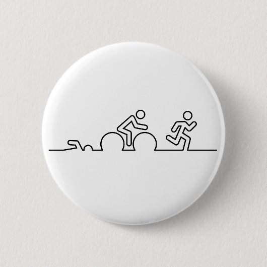 Triatlon. Zwemmen, wielrennen en hardlopen. Ronde Button 5,7 Cm (Voorkant)