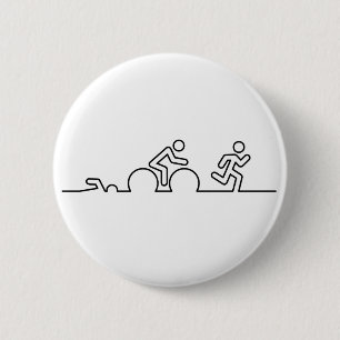 Triatlon. Zwemmen, wielrennen en hardlopen. Ronde Button 5,7 Cm