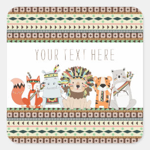 Tribaal Baby shower Vierkante Sticker