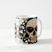 Tribaal decoratief Ornament | Mayan Skull Art Koffiemok (Voorkant rechts)