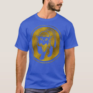 Tribaal goud en zwarte kat t-shirt