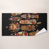 Tribaal masker etnische set, schets badhanddoek (Badhanddoek)