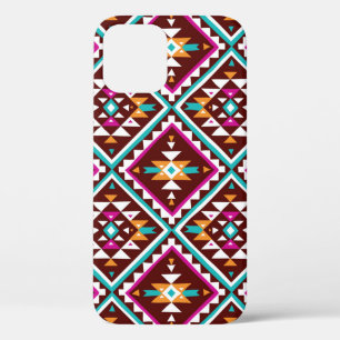 Tribaal naadloos kleurrijk geometrisch patroon iPhone 12 hoesje