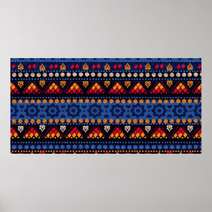 Tribaal naadloos patroon. poster