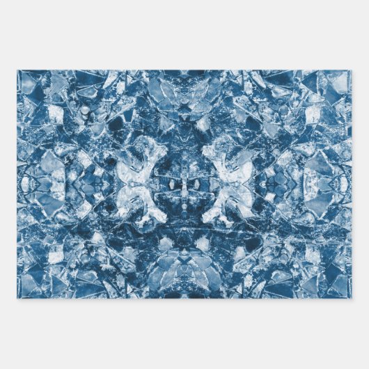 Tribaal Native Art White Dark Classic Blue Design Inpakpapier Vel (Voorkant 2)