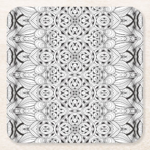 Tribaal ontwerp vierkante kartonnen onderzetter