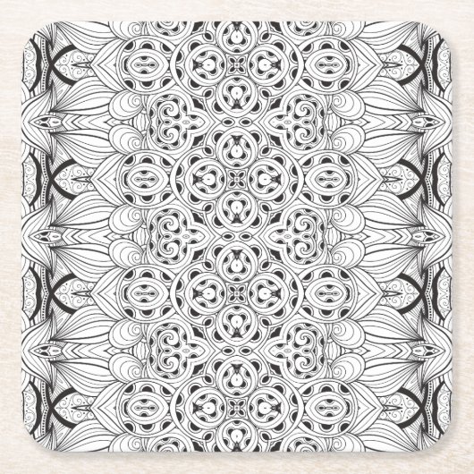 Tribaal ontwerp vierkante kartonnen onderzetter (Voorkant)