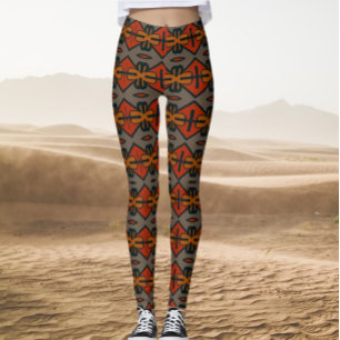 Tribaal Oranje en goudpatroon Leggings