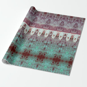 Tribaal Patroon Blauwgroen Bull Cow Skull Land Cadeaupapier