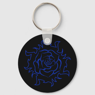 Tribaal Roos in zwarte en blauwe Sleutelhanger