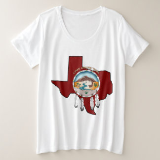 Tribaal schild/Texas Dames plus Grootteveeg Grote Maat T-shirt