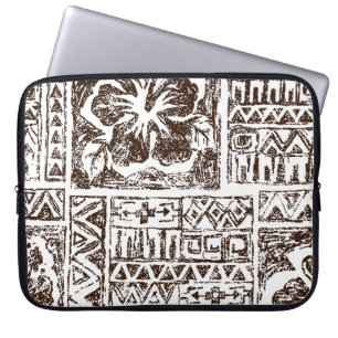 Tribaal tropisch kunstpatroon van de inheemse Hawa Laptop Sleeve