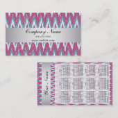 TribaI Plum Paarse ZigZag Pocket 2019 Kalender Visitekaartje (Voorkant / Achterkant)