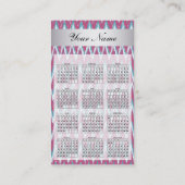 TribaI Plum Paarse ZigZag Pocket 2019 Kalender Visitekaartje (Achterkant)