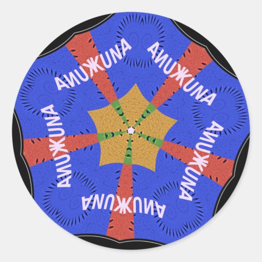 Tribal African Design: Hakuna Matata Ronde Sticker (Voorkant)