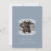 Tribal African Dusty Blue Wedding Kaart (Achterkant)